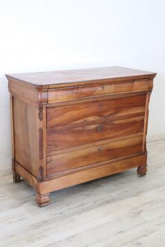 19th Century Louis Philippe Italian Antique Chest of Drawers in Solid Walnut - 4209490