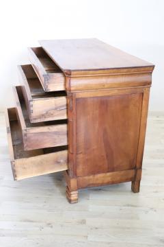 19th Century Louis Philippe Italian Antique Chest of Drawers in Solid Walnut - 4209493