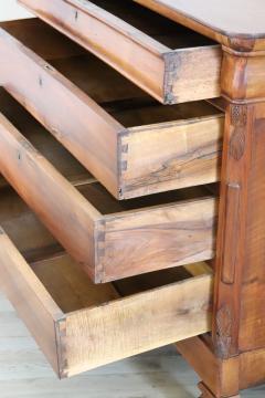 19th Century Louis Philippe Italian Antique Chest of Drawers in Solid Walnut - 4209494