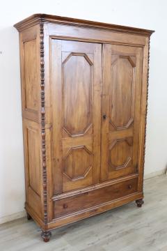 19th Century Louis Philippe Solid Poplar Wood Antique Wardrobe Armoire - 4143033