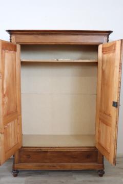19th Century Louis Philippe Solid Poplar Wood Antique Wardrobe Armoire - 4143036