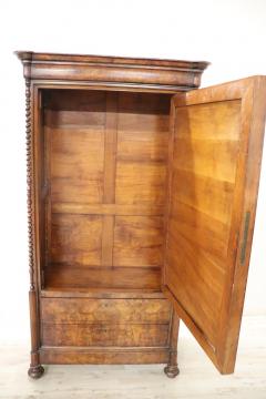 19th Century Louis Philippe Walnut Antique Wardrobe or Armoire with Mirror - 2823333