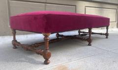 19th Century Louis XIV Style Walnut Carved Bench - 1505429