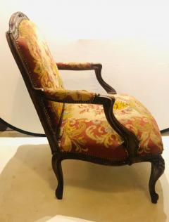 19th Century Louis XV Style Armchair Bergere Petite and Gros Point Upholstery - 2955418