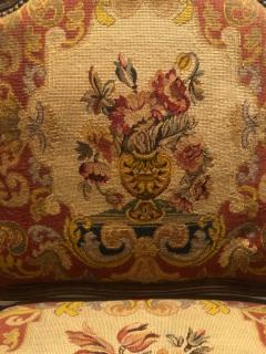 19th Century Louis XV Style Armchair Bergere Petite and Gros Point Upholstery - 2955425