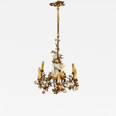 19th Century Louis XVI Gilt Bronze Meissen and Sevres Parian Chandelier - 2940025