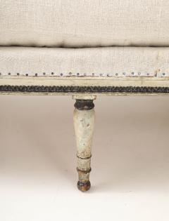 19th Century Louis XVI Style Linen Settee - 4176829