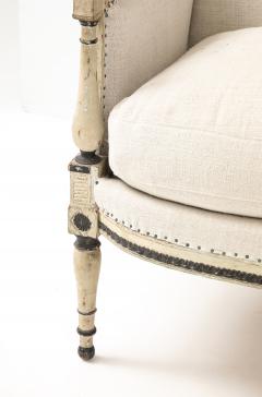 19th Century Louis XVI Style Linen Settee - 4176834