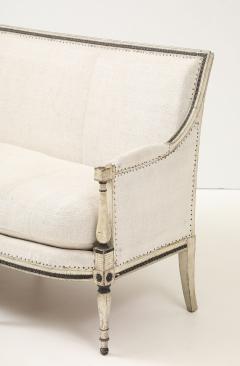 19th Century Louis XVI Style Linen Settee - 4176841