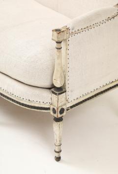 19th Century Louis XVI Style Linen Settee - 4176843