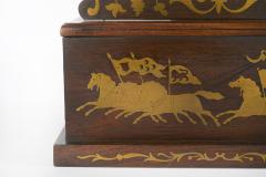 19th Century Mahogany Brass Inlay Desk Clock - 2471620