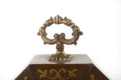 19th Century Mahogany Brass Inlay Desk Clock - 2471621