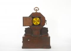 19th Century Mahogany Brass Inlay Desk Clock - 2471624