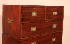 19th Century Mahogany Campaign Or Marine Chest Of Drawers - 2992195