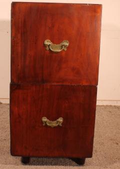 19th Century Mahogany Campaign Or Marine Chest Of Drawers - 2992197