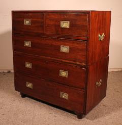 19th Century Mahogany Campaign Or Marine Chest Of Drawers - 2992198