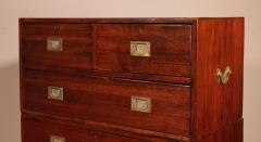 19th Century Mahogany Campaign Or Marine Chest Of Drawers - 2992200