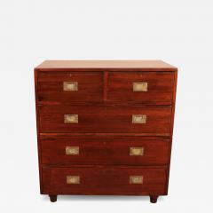 19th Century Mahogany Campaign Or Marine Chest Of Drawers - 2994126