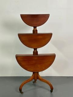 19th Century Mahogany Inlaid Three Tier Dumbwaiter Dessert Stand - 2848475