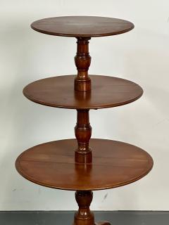 19th Century Mahogany Inlaid Three Tier Dumbwaiter Dessert Stand - 2848479