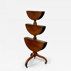 19th Century Mahogany Inlaid Three Tier Dumbwaiter Dessert Stand - 2853849