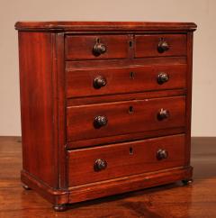 19th Century Mahogany Miniature Chest Of Drawers - 3391833