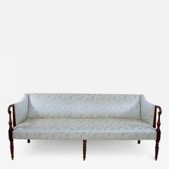 19th Century Mahogany Wood Federal Sheraton Style Sofa - 2791326