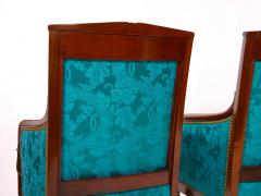 19th Century Mahogany Wood Framed Upholstered Pair Armchair - 2785674