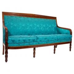 19th Century Mahogany Wood Framed Upholstered Settee - 2785731