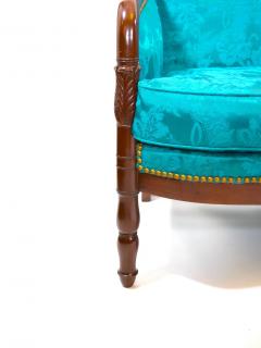 19th Century Mahogany Wood Framed Upholstered Settee - 2785732