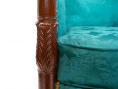 19th Century Mahogany Wood Framed Upholstered Settee - 2785737