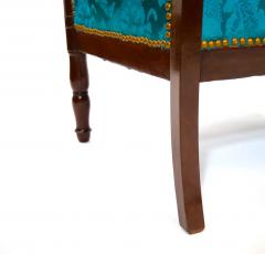 19th Century Mahogany Wood Framed Upholstered Settee - 2785738