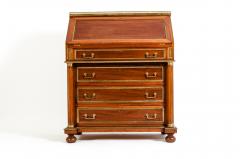 19th Century Mahogany Wood Gallery Top Drop Front Writing Desk - 1125560