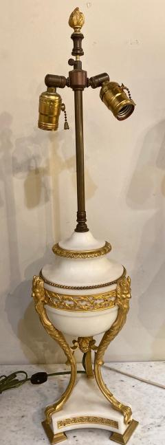 19th Century Marble and Bronze Table Lamp with Custom Shade French - 2938968