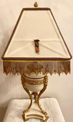 19th Century Marble and Bronze Table Lamp with Custom Shade French - 2938970