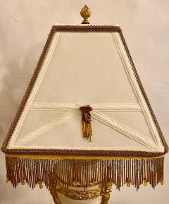 19th Century Marble and Bronze Table Lamp with Custom Shade French - 2938973