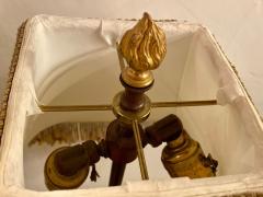 19th Century Marble and Bronze Table Lamp with Custom Shade French - 2938975