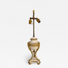 19th Century Marble and Bronze Table Lamp with Custom Shade French - 2956935