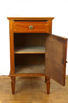 19th Century Marquetry Side Table Pillar Cabinet Cherrywood Austria ca 1800 - 4753685