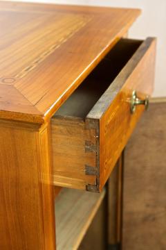 19th Century Marquetry Side Table Pillar Cabinet Cherrywood Austria ca 1800 - 4753687