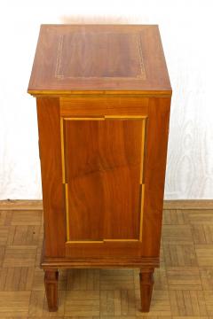 19th Century Marquetry Side Table Pillar Cabinet Cherrywood Austria ca 1800 - 4753690