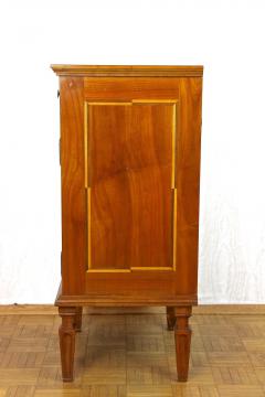 19th Century Marquetry Side Table Pillar Cabinet Cherrywood Austria ca 1800 - 4753691