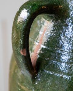 19th Century Mediterranean Olive Green Terracotta Jar with Double Handles - 4298915
