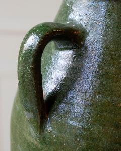 19th Century Mediterranean Olive Green Terracotta Jar with Double Handles - 4298922