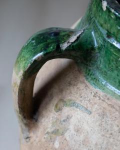 19th Century Mediterranean Terracotta Jar with Green Glazed Rim and Handles - 4298926