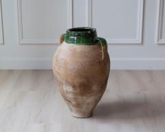 19th Century Mediterranean Terracotta Jar with Green Glazed Rim and Handles - 4298964