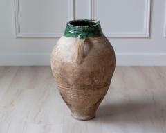 19th Century Mediterranean Terracotta Jar with Green Glazed Rim and Handles - 4298966