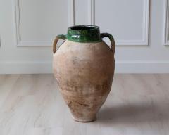 19th Century Mediterranean Terracotta Jar with Green Glazed Rim and Handles - 4298970
