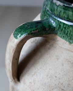 19th Century Mediterranean Terracotta Jar with Green Glazed Rim and Handles - 4298979