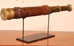 19th Century Military Telescope In Leather And Brass - 3081201